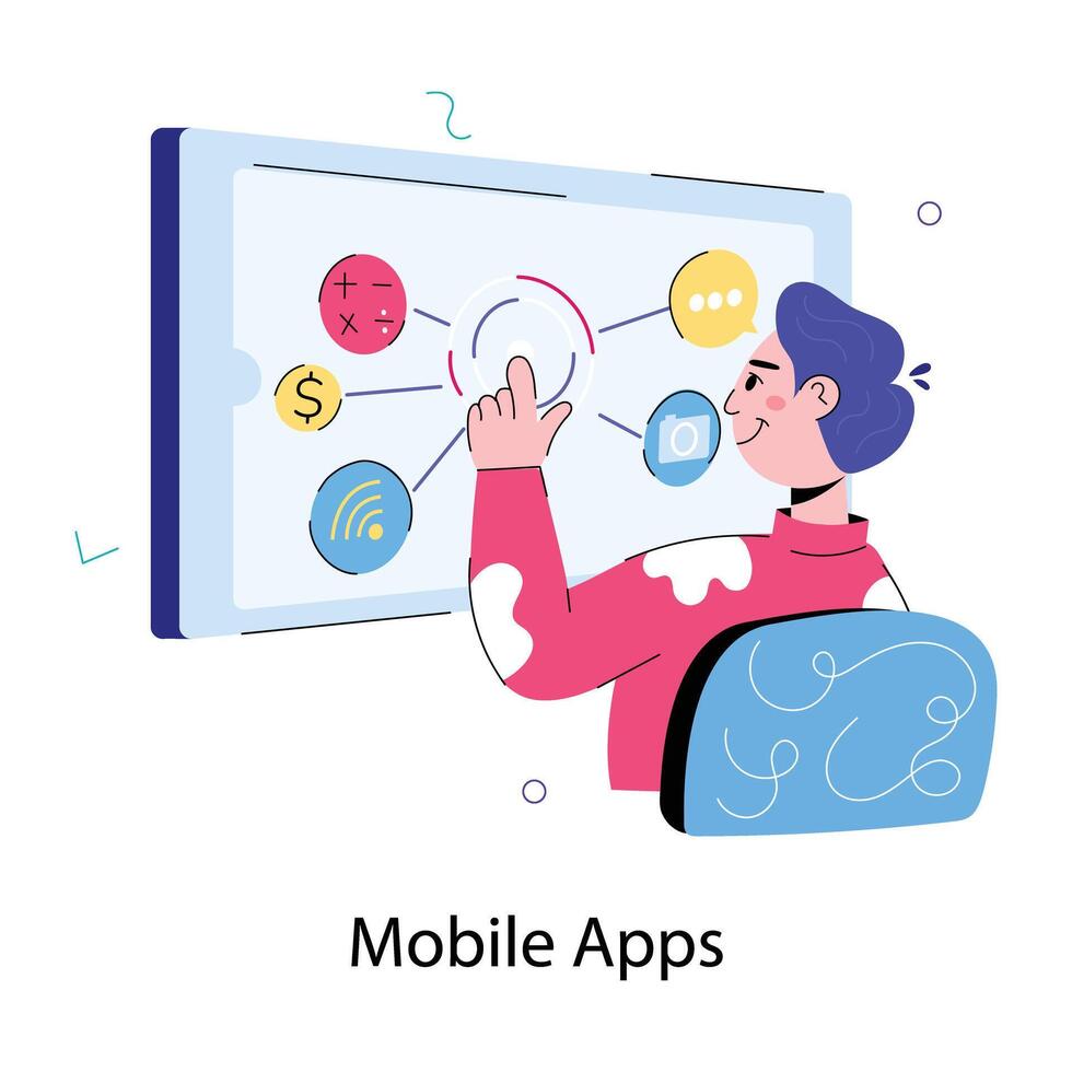 Trendy Mobile Apps vector