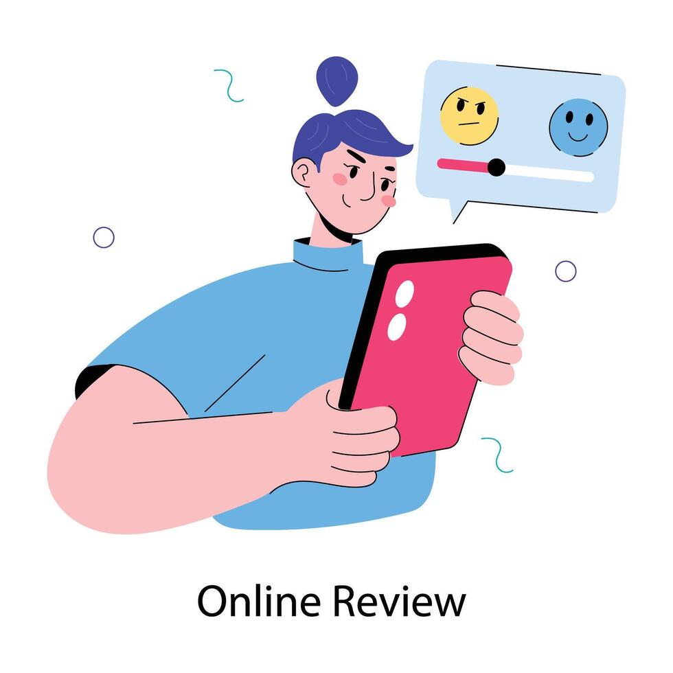 Trendy Online Review vector