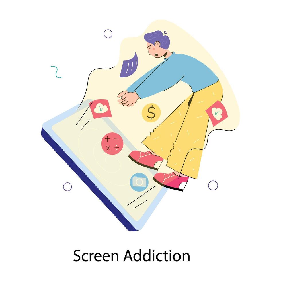 Trendy Screen Addiction vector