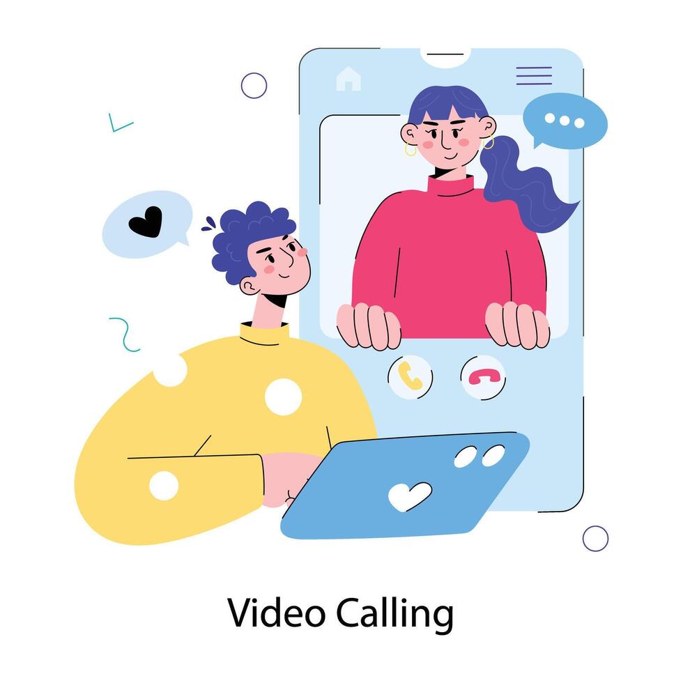 Trendy Online Calling vector