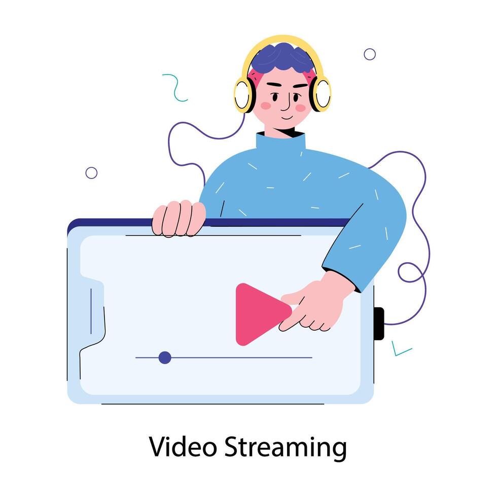 Trendy Streaming Concepts vector