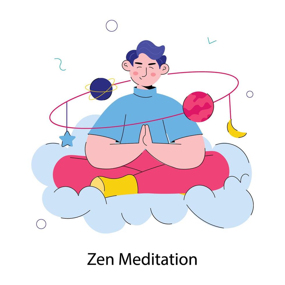 Trendy Zen Meditation vector
