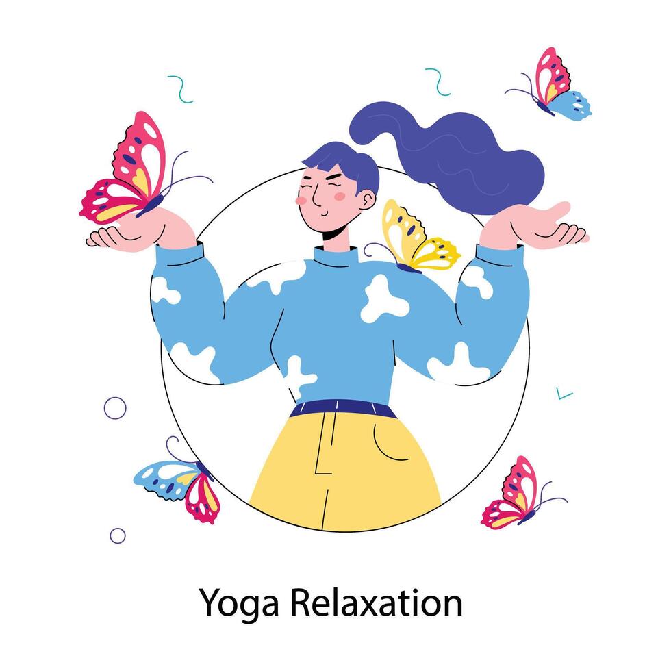 de moda yoga relajación vector