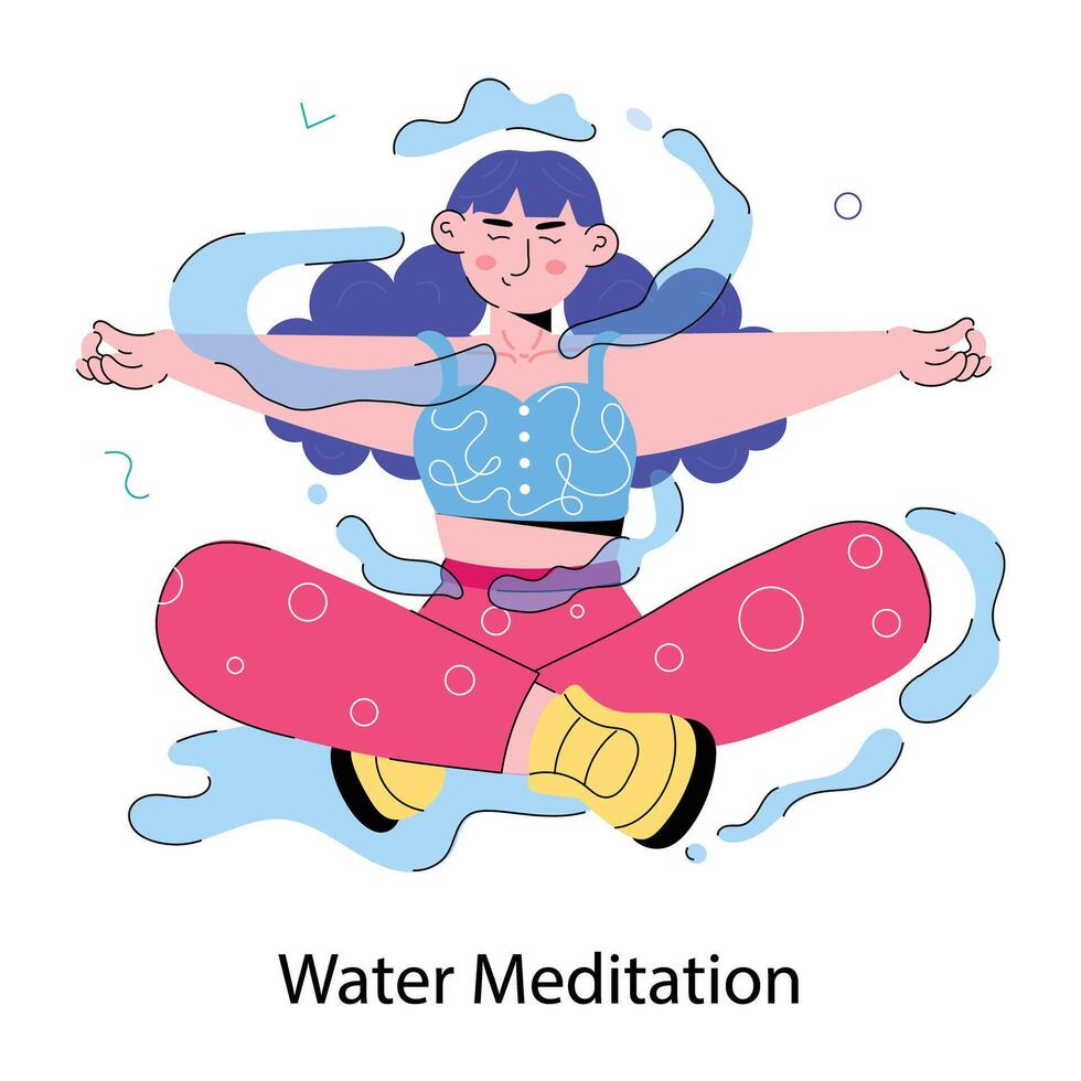 Trendy Water Meditation vector