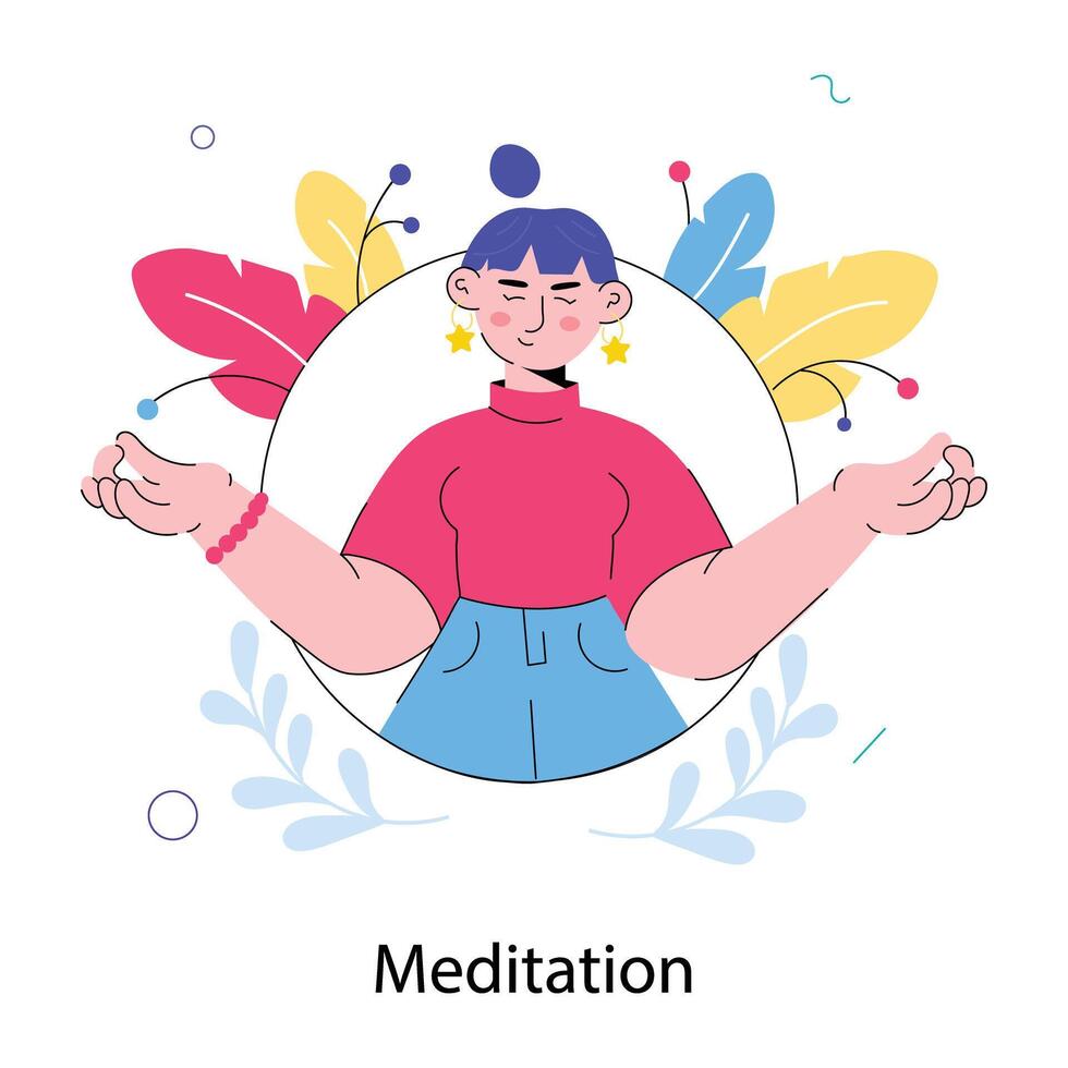 Trendy Meditation Concepts vector