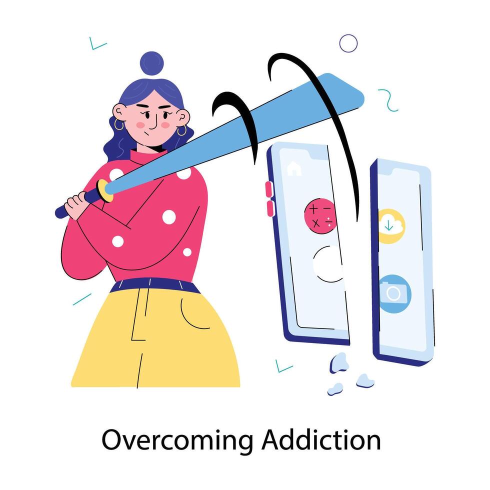 Trendy Overcoming Addiction vector