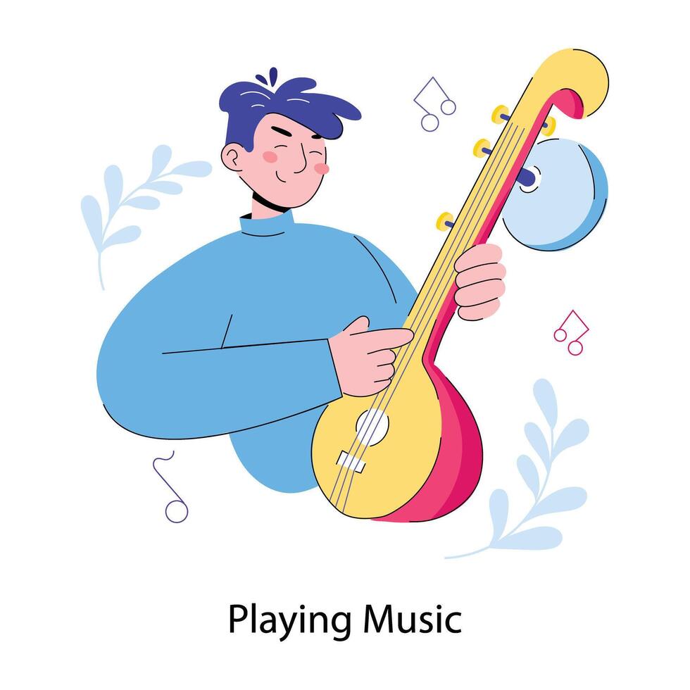 Trendy Playing Music vector