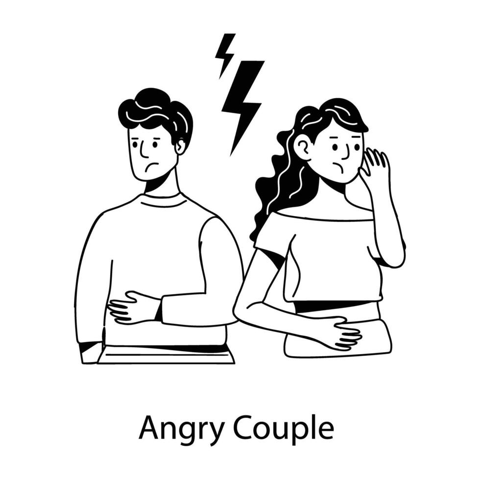 Trendy Angry Couple vector