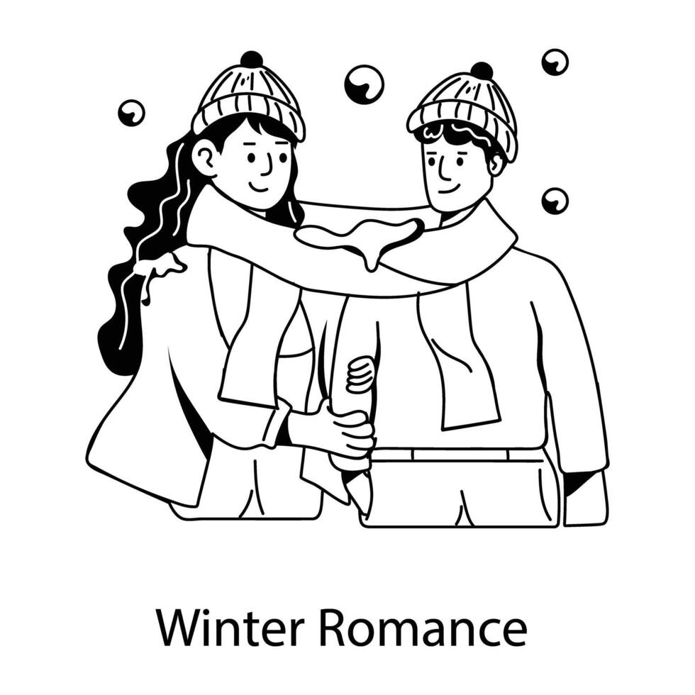 Trendy Winter Romance vector