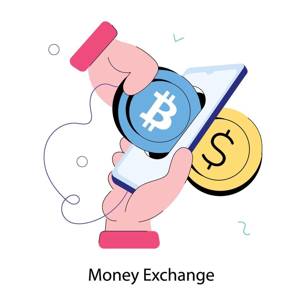 Trendy Money Exchange vector