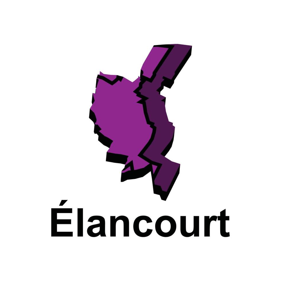 Map City of Elancourt design illustration, symbol, sign, outline, World Map International template on white background vector