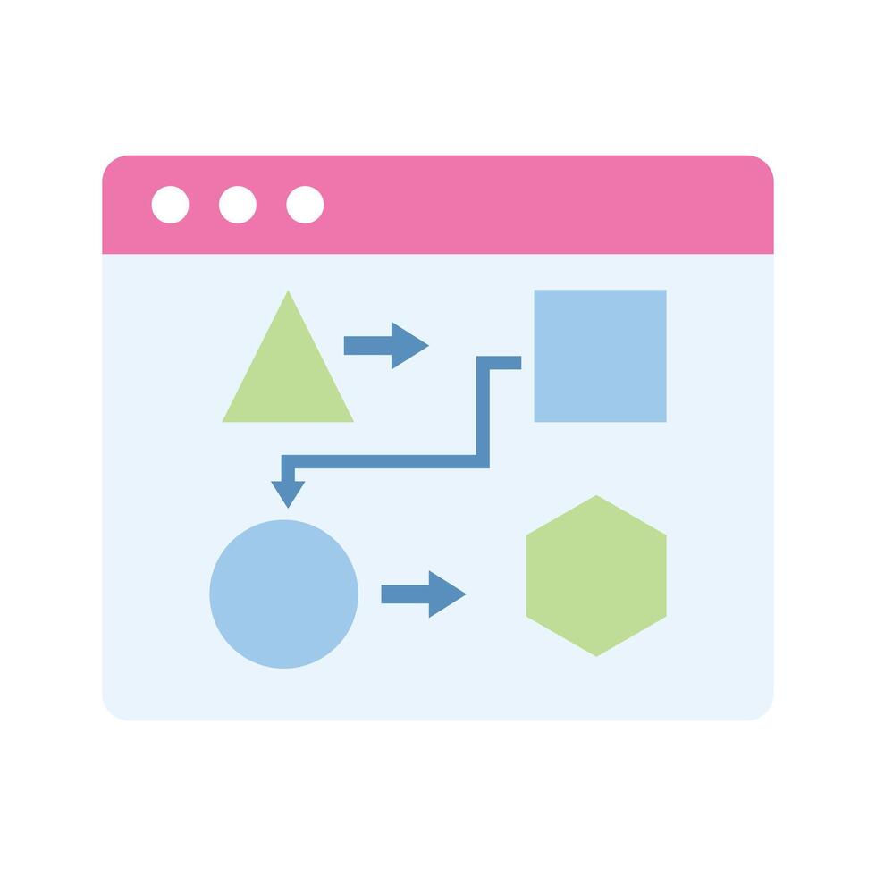 Grab this carefully designed flat icon of Website Flowchart in trendy style vector