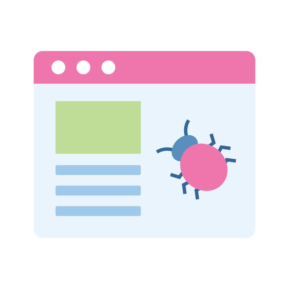 Malicious website icon, isolated on white background vector