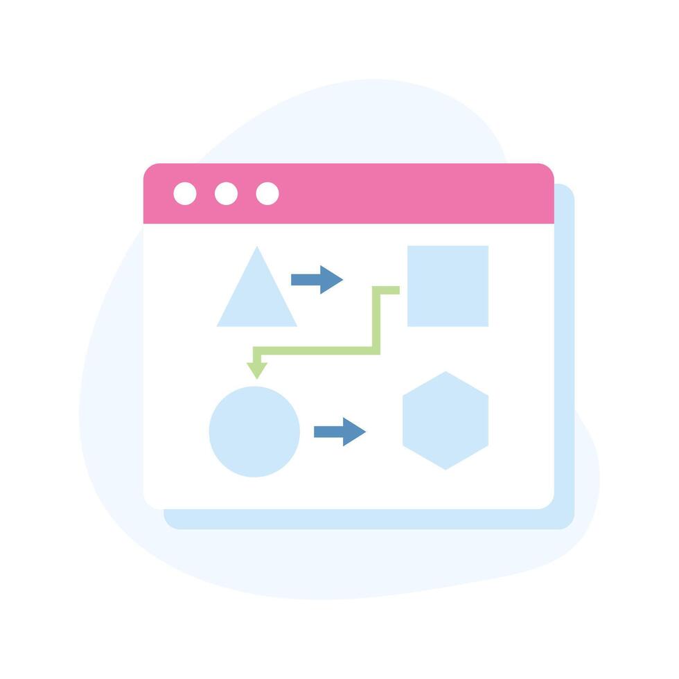 Grab this carefully designed flat icon of Website Flowchart in trendy style vector