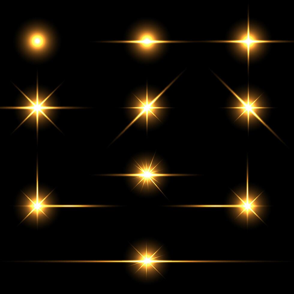 flash of light Lens Flare on Black Background, Solar Energi vector