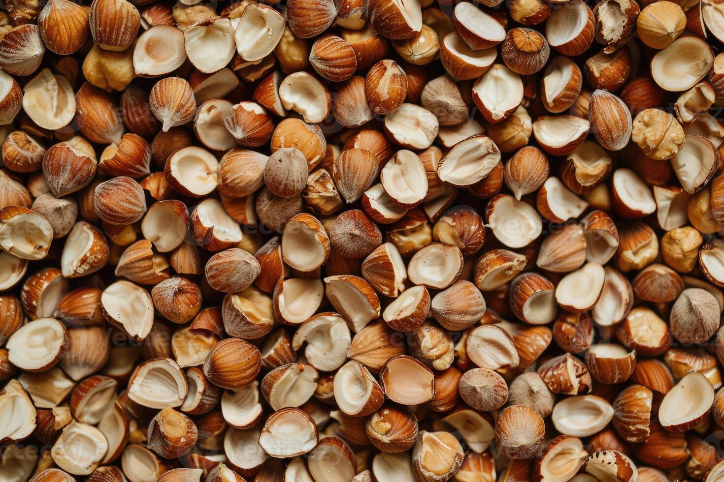 Closeup view of hazelnuts nuts photo