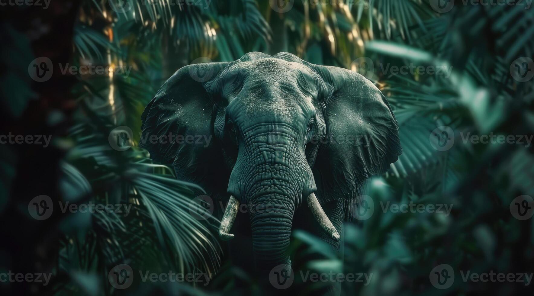 Elephant in the tropical rainforest. photo