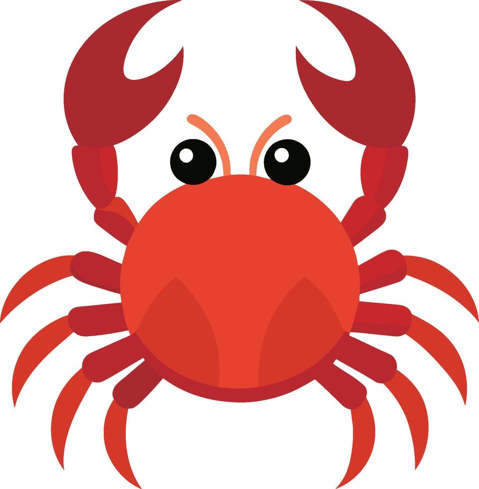 crab sea animal flat art illustration vector