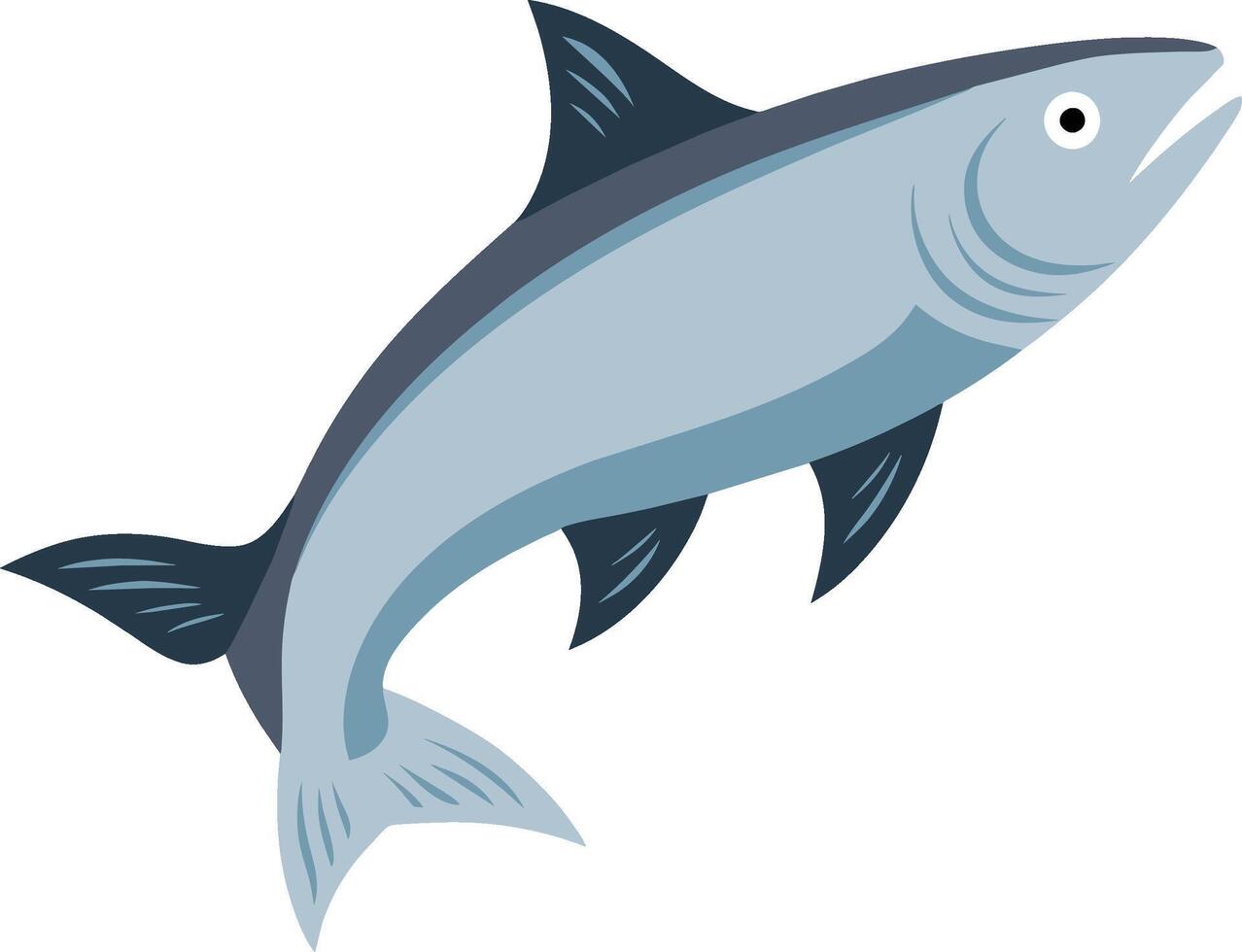 mano dibujado salmón pescado plano diseño elemento vector