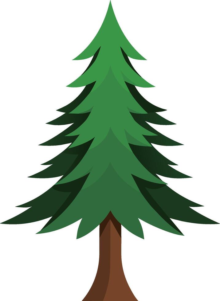 Illustration of a pine tree isolated on flat style vector