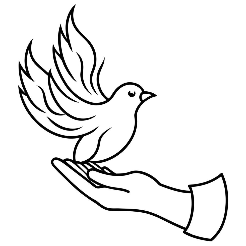 Hands of peace dove illustration vector