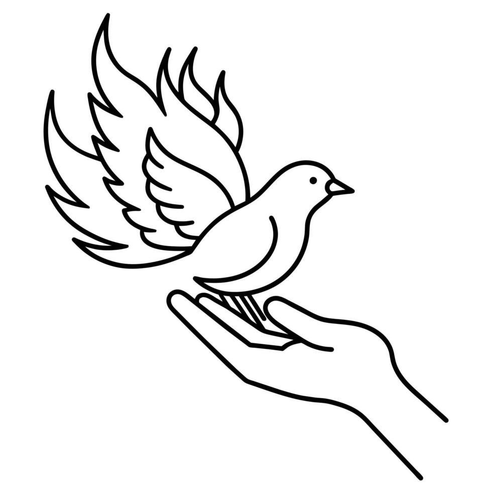 paz símbolo, paloma icono modelo vector