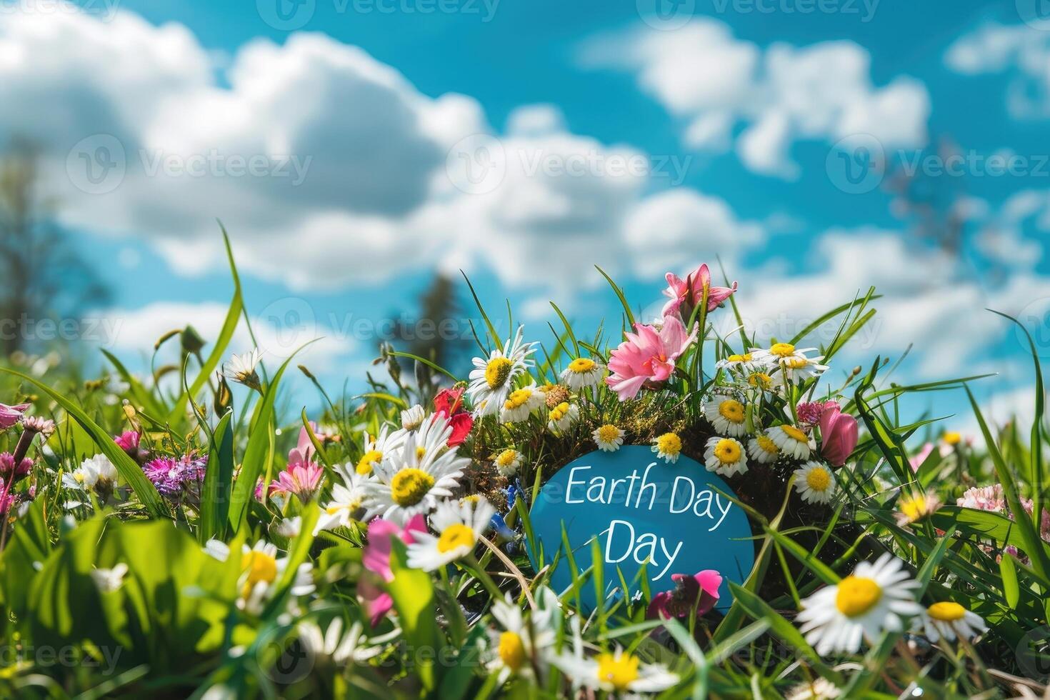 Beautiful flowers on a meadow. photo