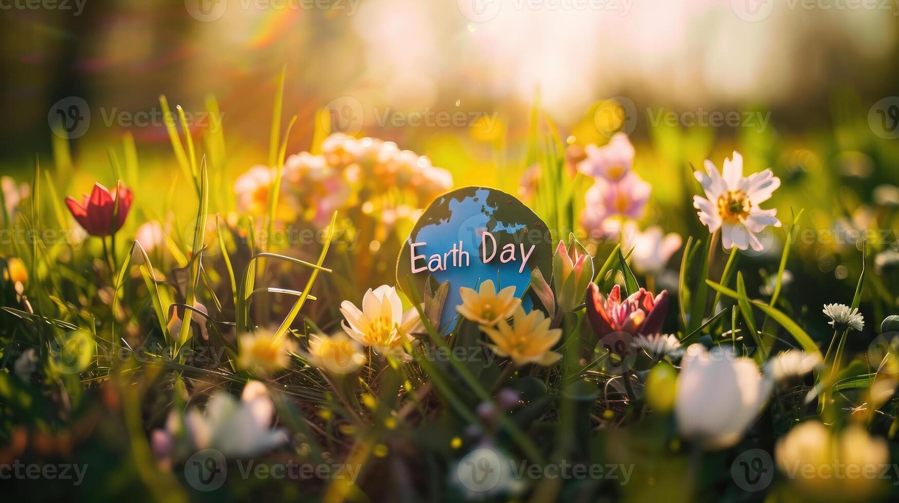 Beautiful flowers on a meadow. photo