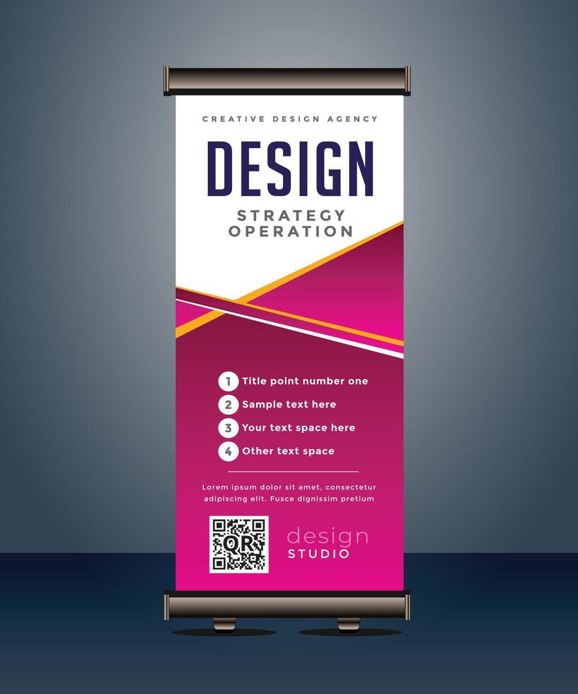 corporate business roll up banner standee pull up banner x banner template vector