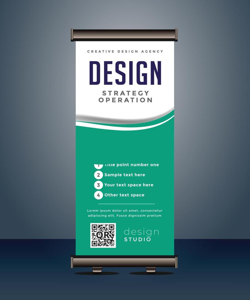 corporate business roll up banner standee pull up banner x banner template vector