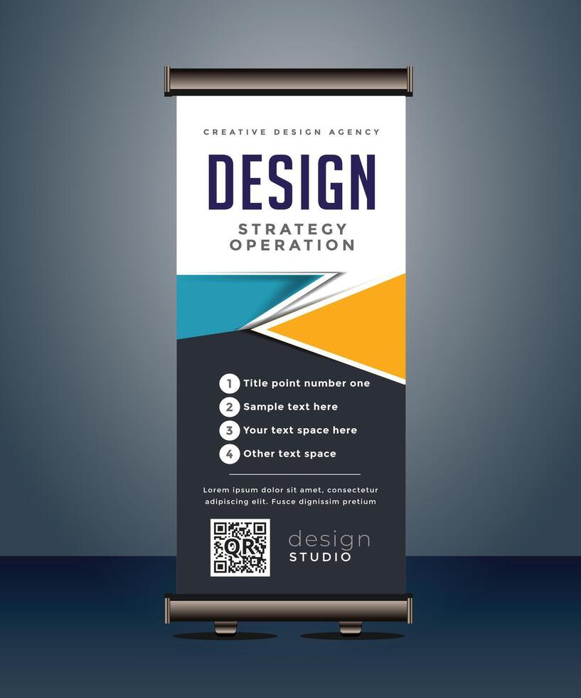 corporate business roll up banner standee pull up banner x banner template vector