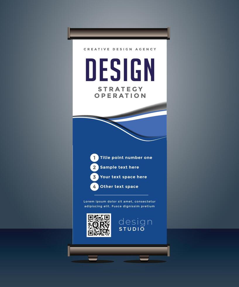 corporate business roll up banner standee pull up banner x banner template vector