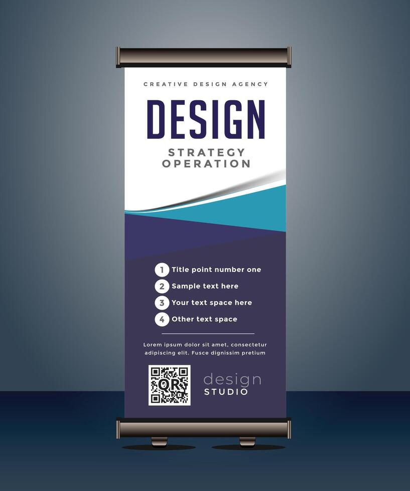 corporate business roll up banner standee pull up banner x banner template vector