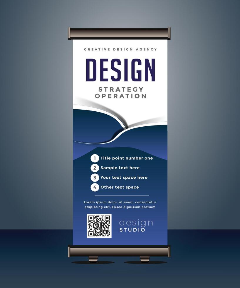 corporate business roll up banner standee pull up banner x banner template vector