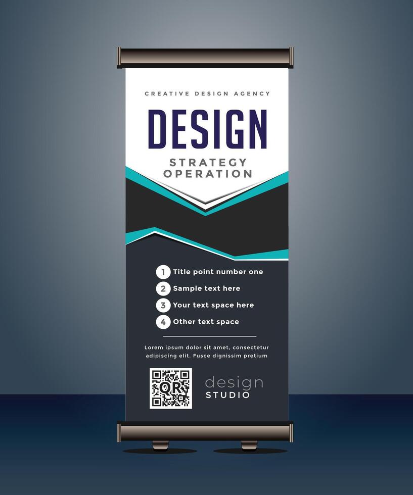 corporate business roll up banner standee pull up banner x banner template vector