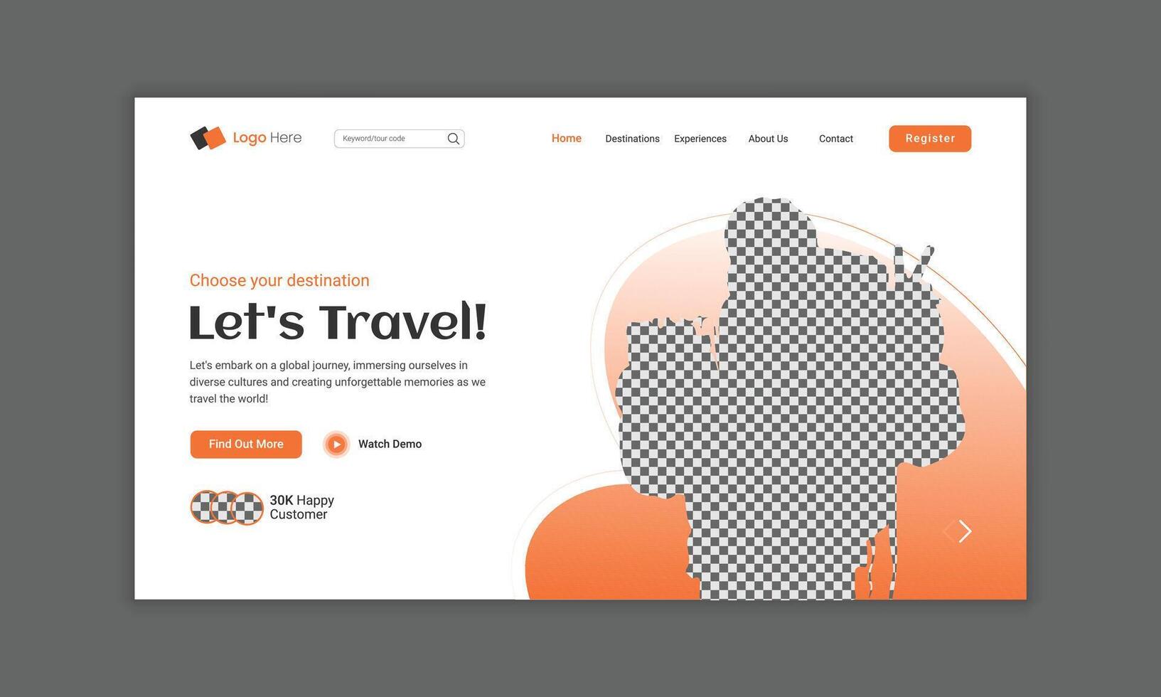Travel agency landing page design for travel landing page template ...
