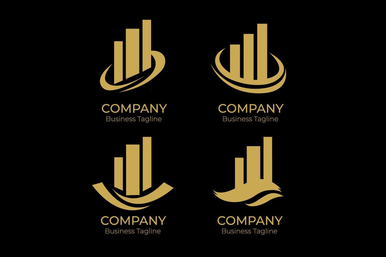 logo empresa negocio oro modelo diseño vector