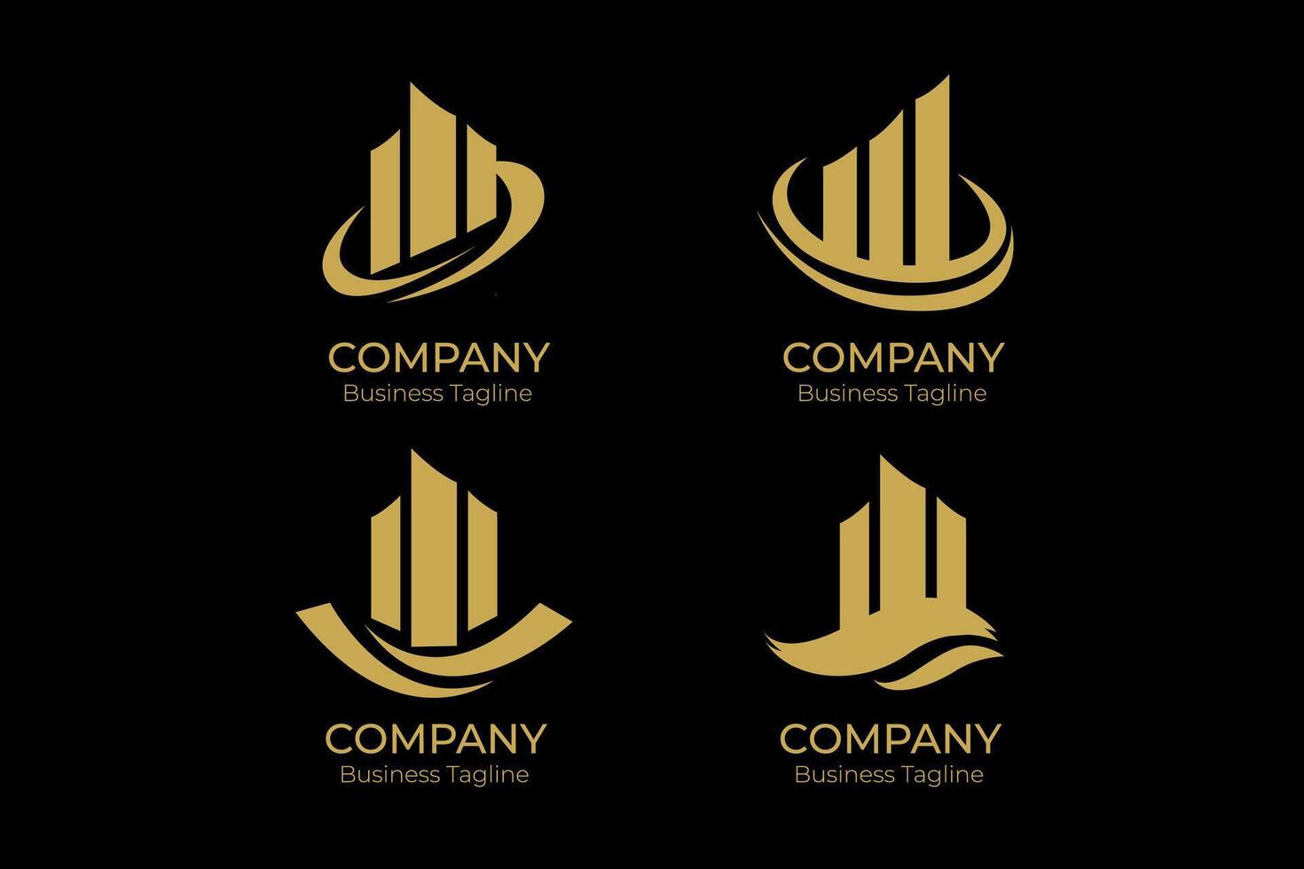 Logo company business gold template design vector