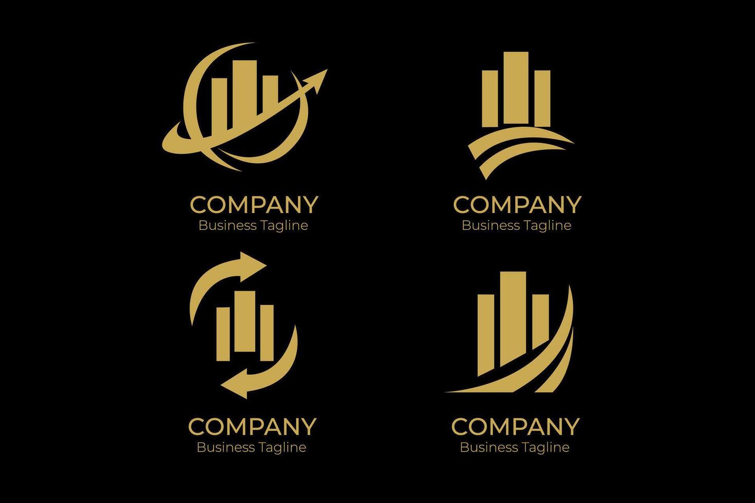 logo empresa negocio oro modelo diseño vector