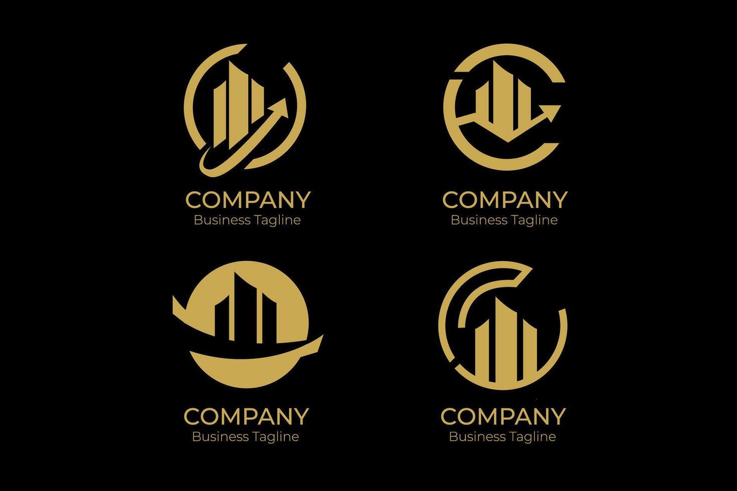 logo empresa negocio oro modelo diseño vector