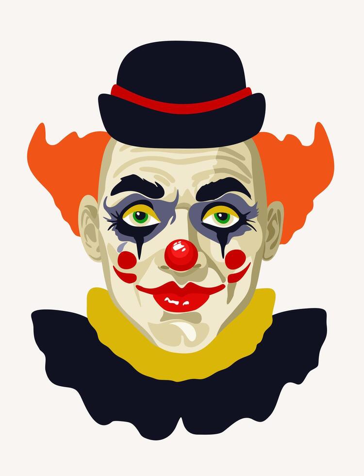 Clown. isolated bright portrait of circus actor vector