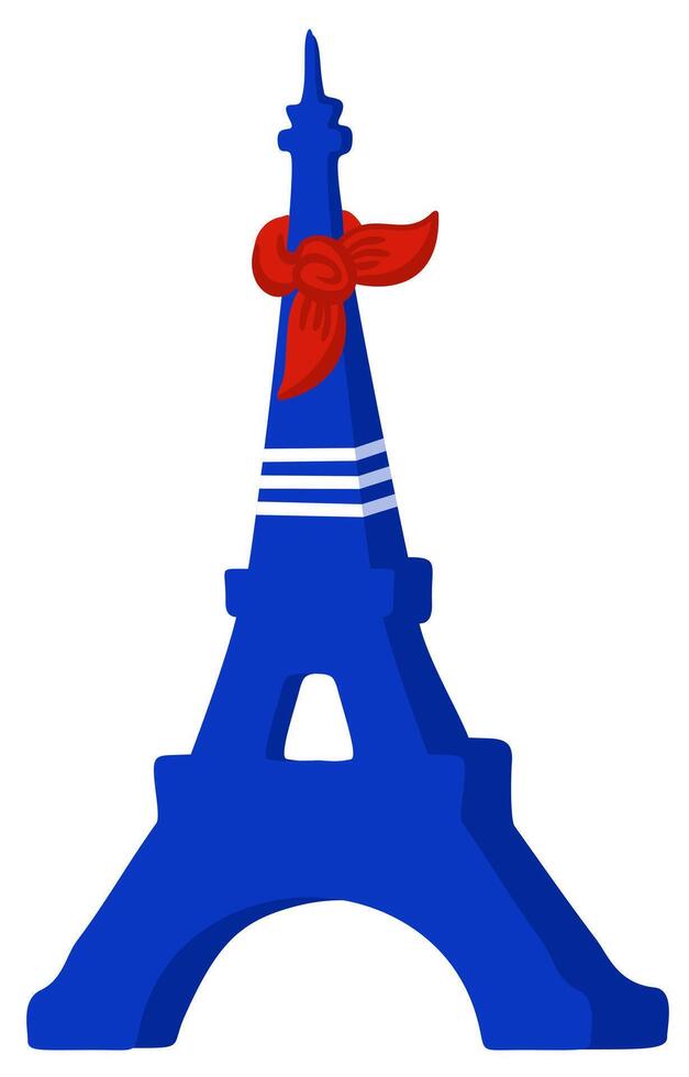 Eiffel tower. Symbol of France. isolated illustration in colors of french flag vector