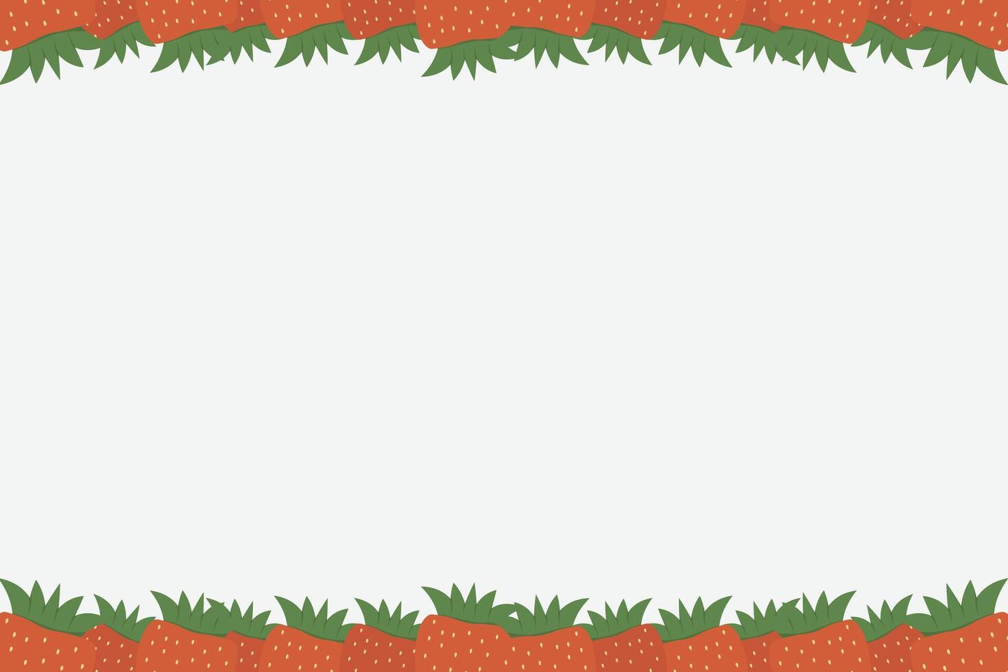 Strawberry border frame. Fruit berry frame vector