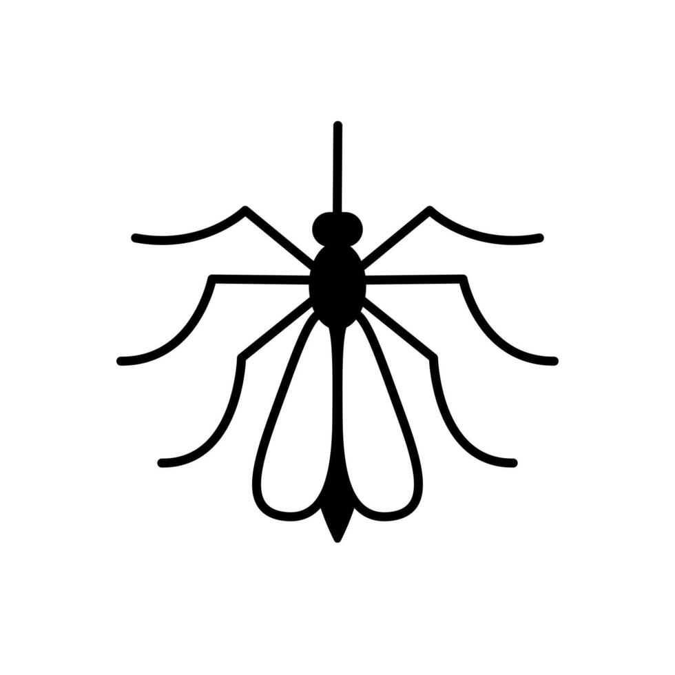 Mosquito black glyph icon. Flat illustration isolated on white background. vector