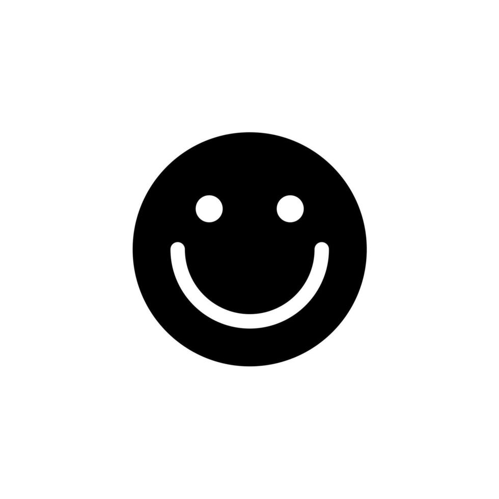 Smile icon. Black glyph icon isolated on white background. vector