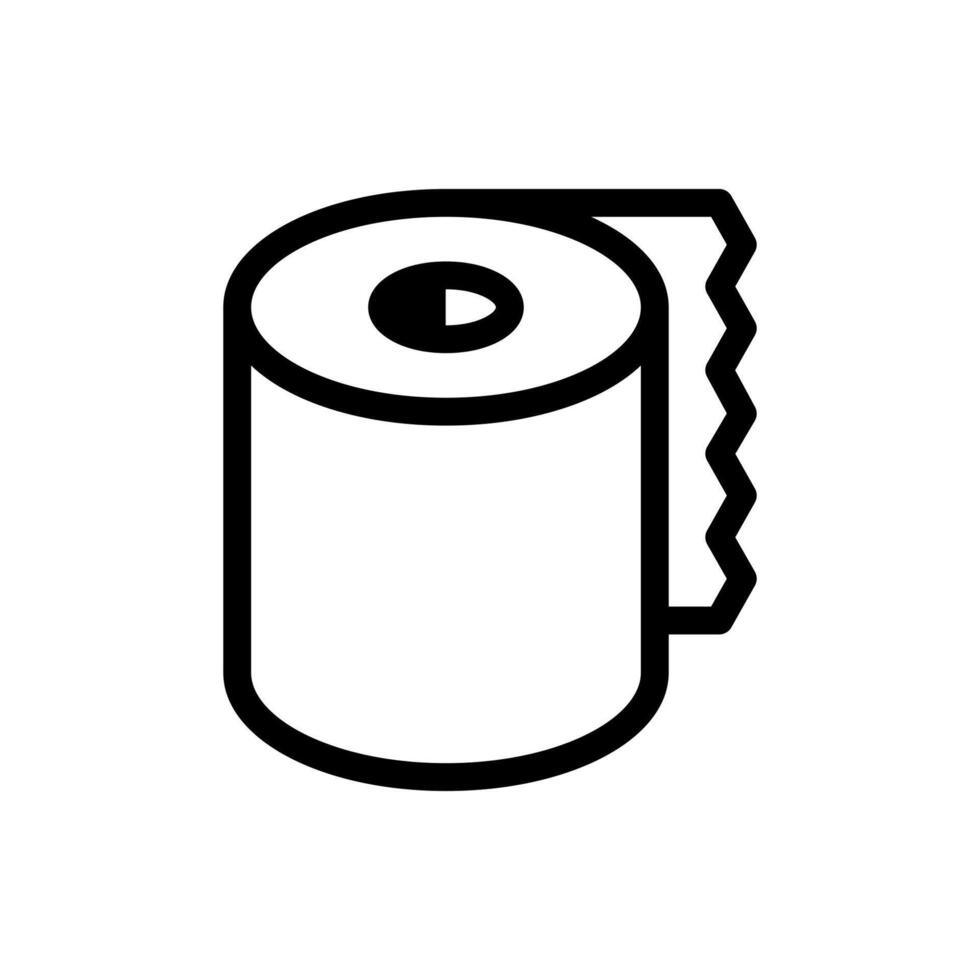 Toilet paper roll line icon. Black illustration isolated on white background. vector