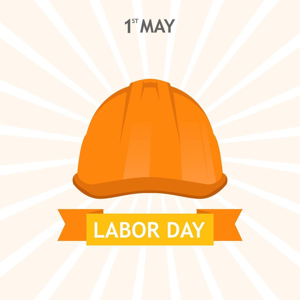 Labor day 1st may,Construction yellow hard hat vector