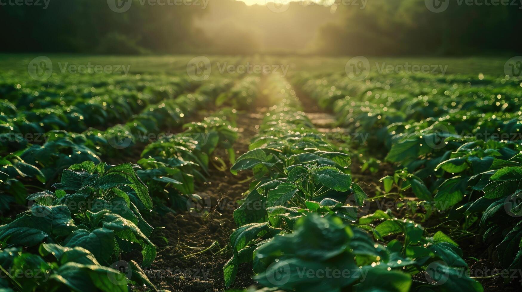 A scenic field with lush green plants. photo