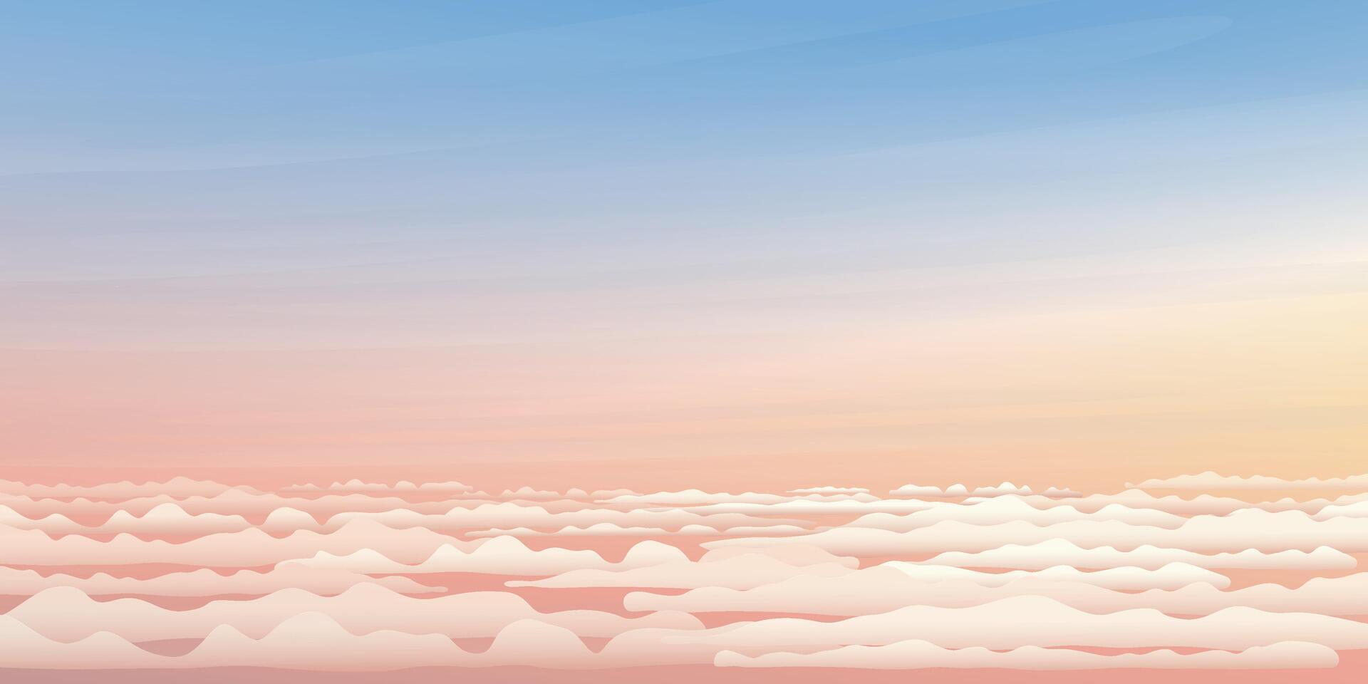 Cloudscape with dramatic sky background illustration. Sunset sky concept. vector