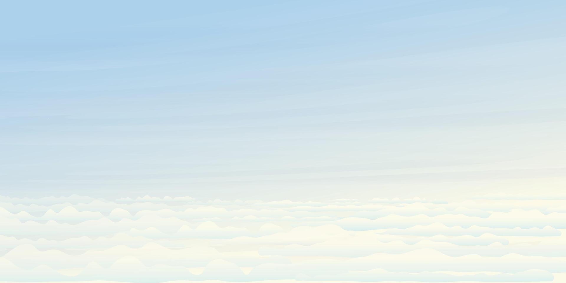 ver encima nubes con azul cielo antecedentes ilustración. Cloudscape en el Mañana. vector